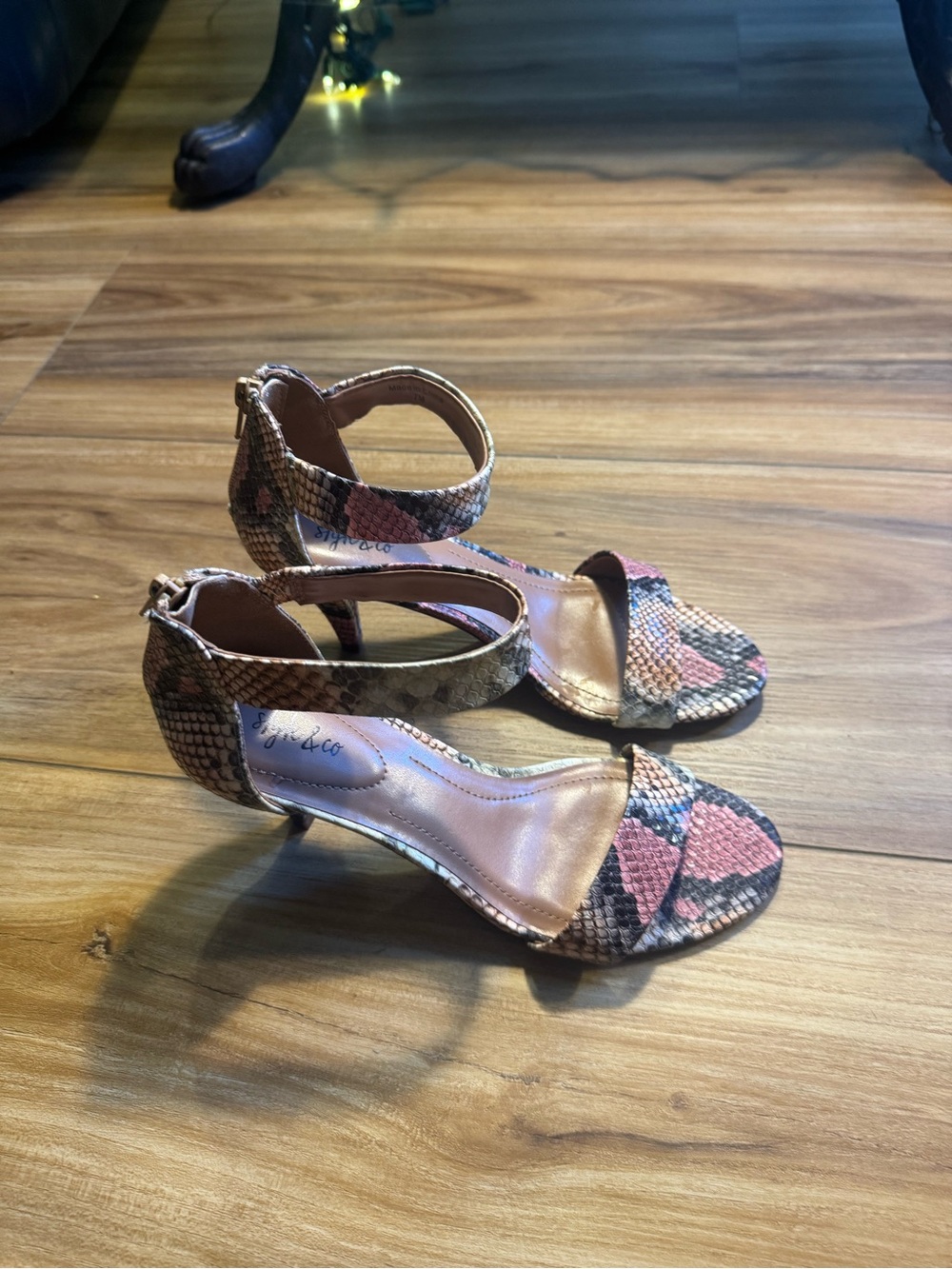 Style & Co. Snake-Print Ankle Strap Heels in Multi-Colors